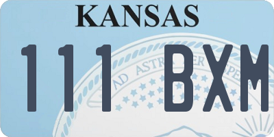 KS license plate 111BXM