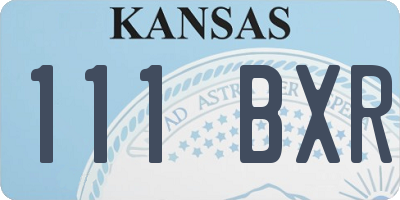 KS license plate 111BXR