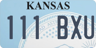 KS license plate 111BXU