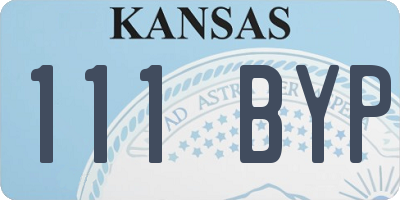KS license plate 111BYP