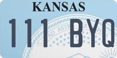 KS license plate 111BYQ