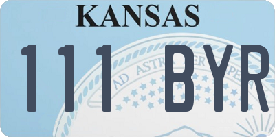 KS license plate 111BYR