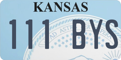 KS license plate 111BYS