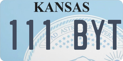 KS license plate 111BYT
