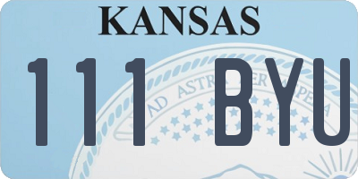 KS license plate 111BYU