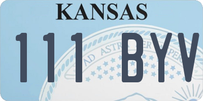 KS license plate 111BYV