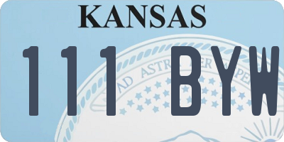 KS license plate 111BYW