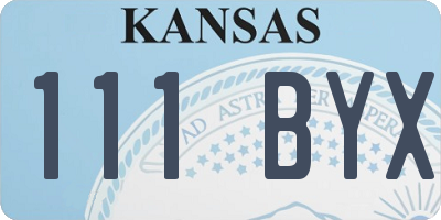 KS license plate 111BYX