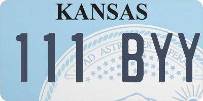 KS license plate 111BYY