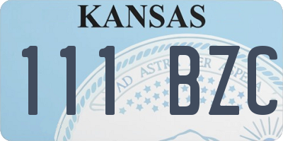 KS license plate 111BZC