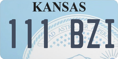 KS license plate 111BZI