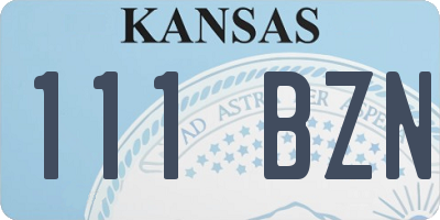 KS license plate 111BZN