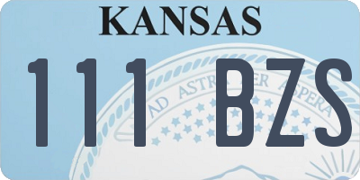 KS license plate 111BZS