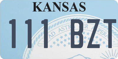 KS license plate 111BZT