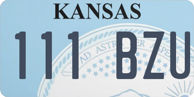 KS license plate 111BZU