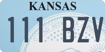 KS license plate 111BZV