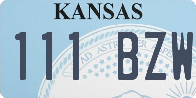 KS license plate 111BZW