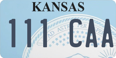 KS license plate 111CAA