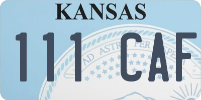 KS license plate 111CAF