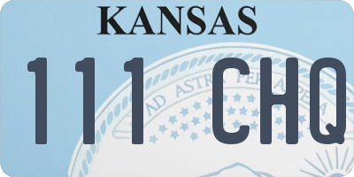 KS license plate 111CHQ