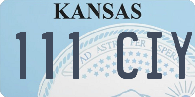 KS license plate 111CIY