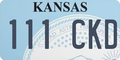 KS license plate 111CKD