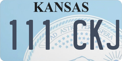 KS license plate 111CKJ