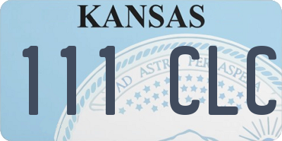 KS license plate 111CLC