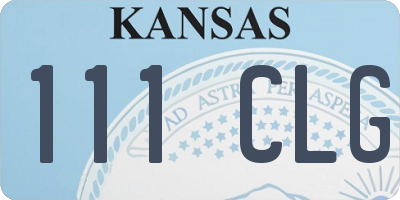 KS license plate 111CLG