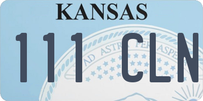 KS license plate 111CLN
