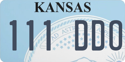 KS license plate 111DDO