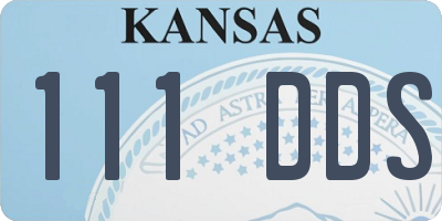 KS license plate 111DDS