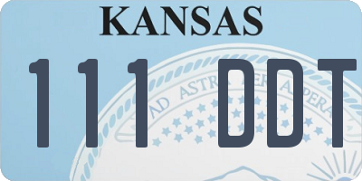 KS license plate 111DDT