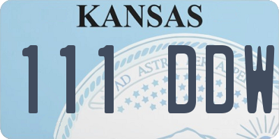 KS license plate 111DDW