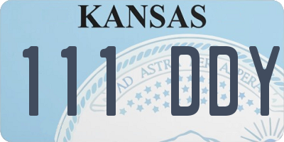 KS license plate 111DDY