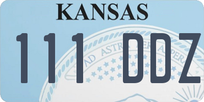 KS license plate 111DDZ