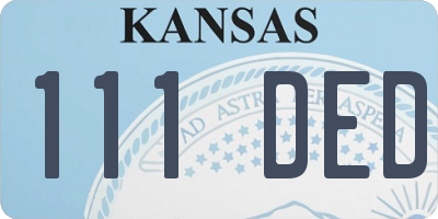 KS license plate 111DED