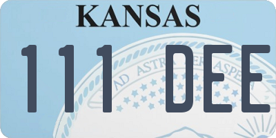 KS license plate 111DEE