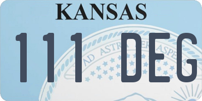 KS license plate 111DEG
