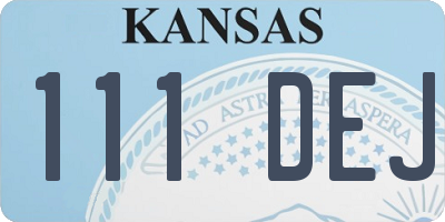 KS license plate 111DEJ