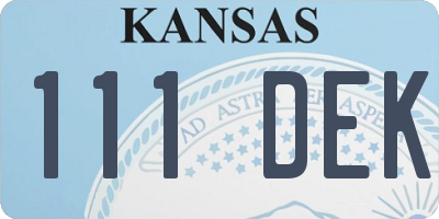KS license plate 111DEK