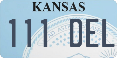 KS license plate 111DEL