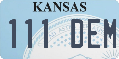 KS license plate 111DEM