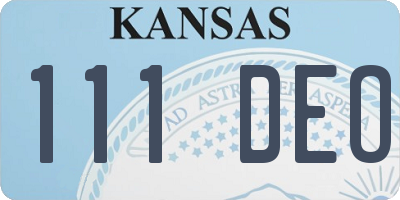 KS license plate 111DEO
