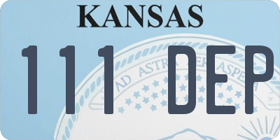 KS license plate 111DEP