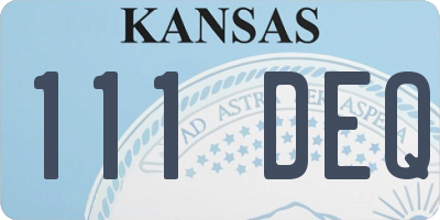KS license plate 111DEQ