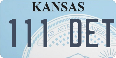 KS license plate 111DET