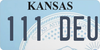 KS license plate 111DEU