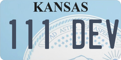KS license plate 111DEV