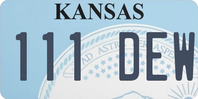 KS license plate 111DEW